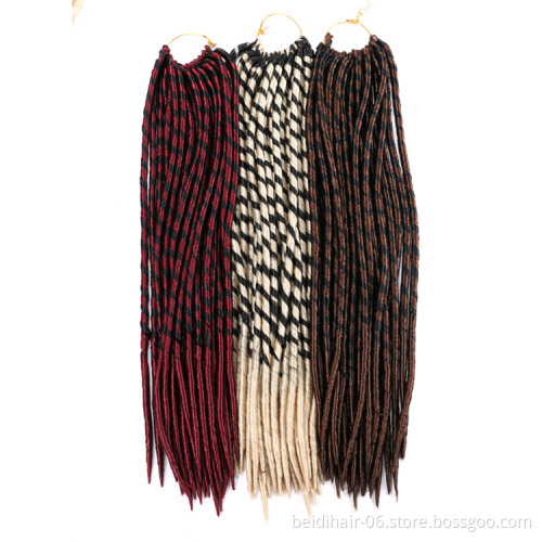 18inch Soft Straight Dreadlocks Crochet Faux Locs with Pointed and Tight Ends Solid And Mixed Colors